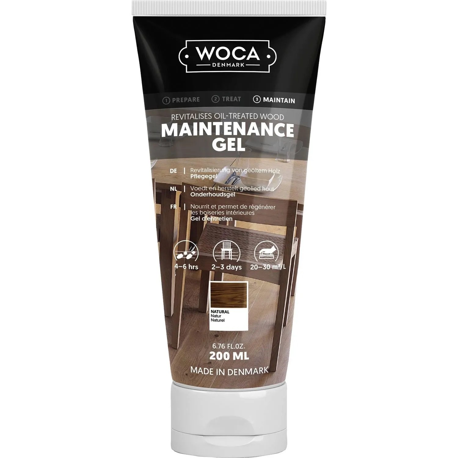 Woca Holzboden-Pflegegel für Geöltes Holz 0,2, Natur