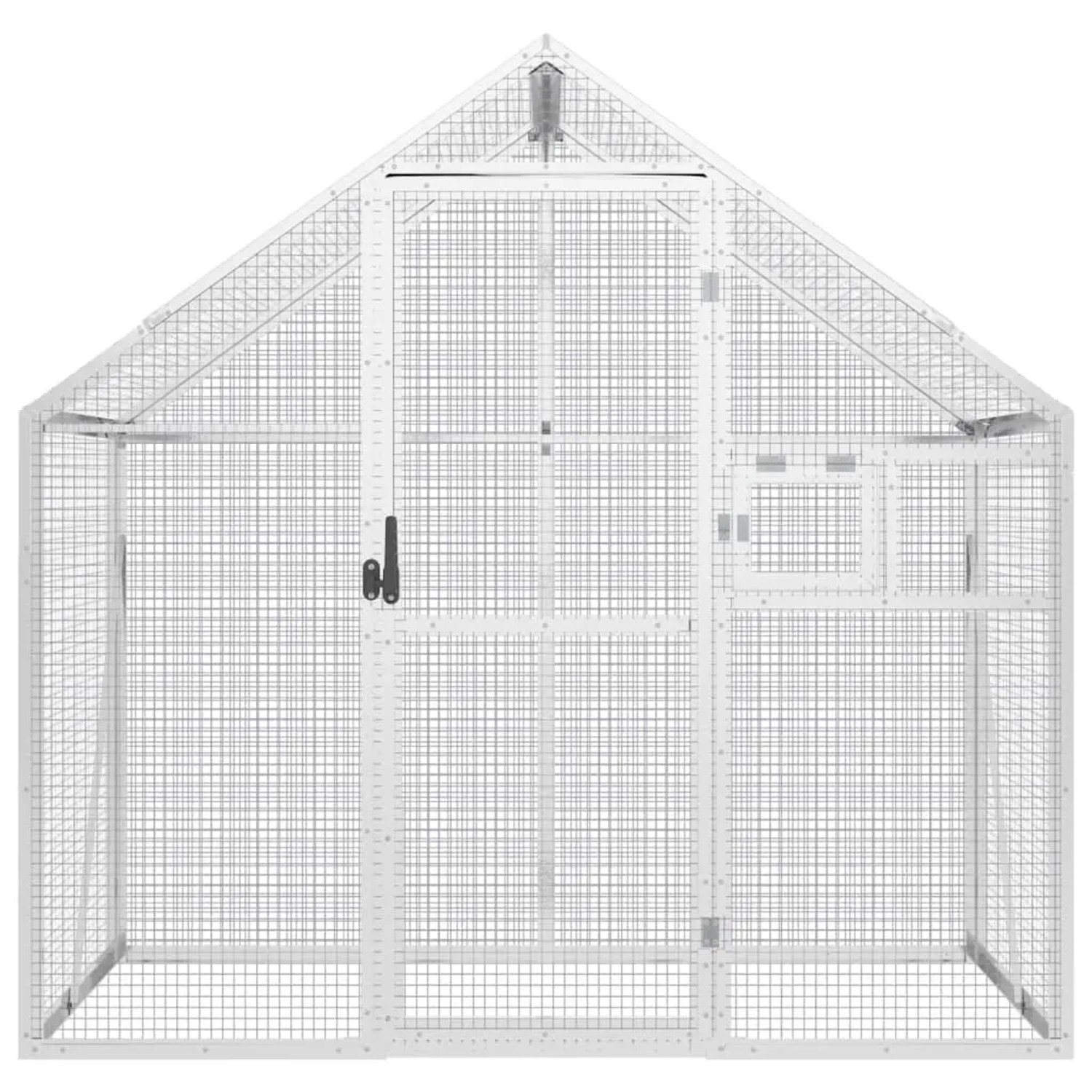 vidaXL Voliere Silbern 179x100x185 cm Aluminium_3