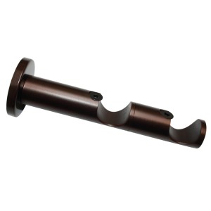 Gardinia Kombiträger Windsor, Bronze, für Gardinenstangen Ø 25 mm. Wandhalterung für zwei Stangen.