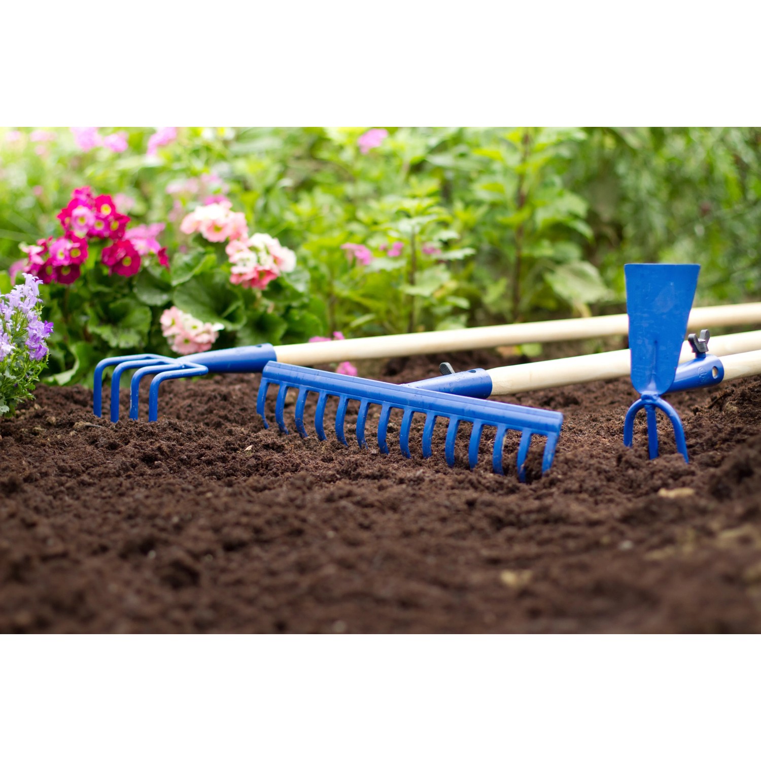LUX-TOOLS Gartenrechen 14 Zinken Schraubsystem 39 cm Arbeitsbreite ...