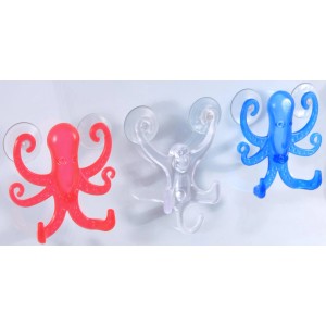 Fackelmann Saughaken mit Tiermotiv (Krake, Affe) als Handtuchhalter.