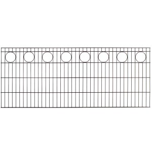 Schmuckzaun Doppelstab mit Dekor Ring, anthrazit, 200x83 cm. Gartenzaun mit Zierringen.
