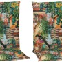 2er Set Beo Hochlehner Sitzauflagen Texas mit Dschungel-Motiv für Gartenstühle.