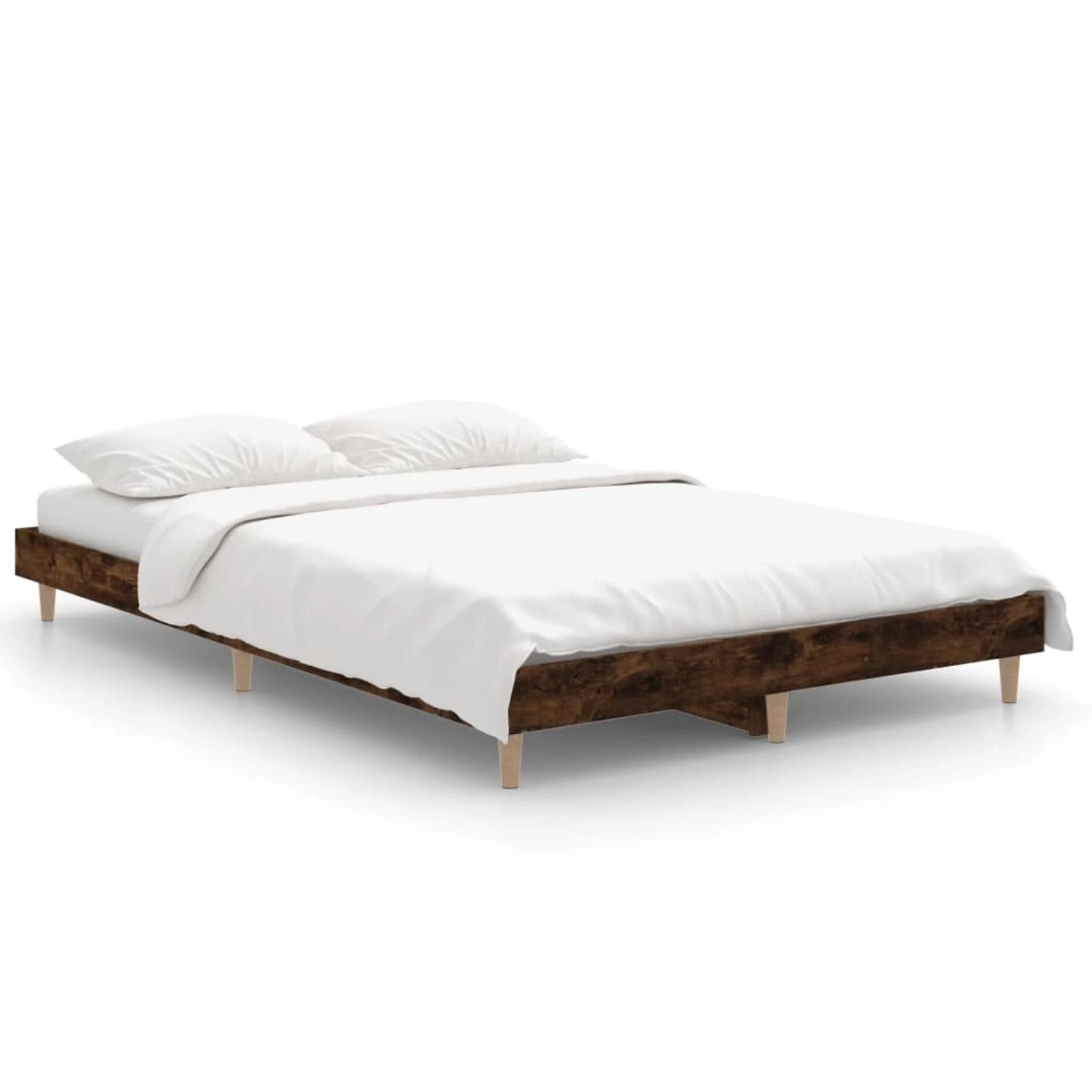 vidaXL Bettgestell ohne Matratze Räuchereiche 120x190 cm Holzwerkstoff 832090