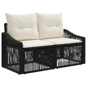vidaXL Gartensofa-set 12 Stk Schwarz Poly-Rattan 3436177