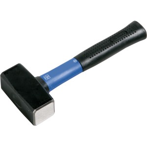 LUX Fäustel 1250g mit blauem Glasfasergriff und schwarzem Kopf.