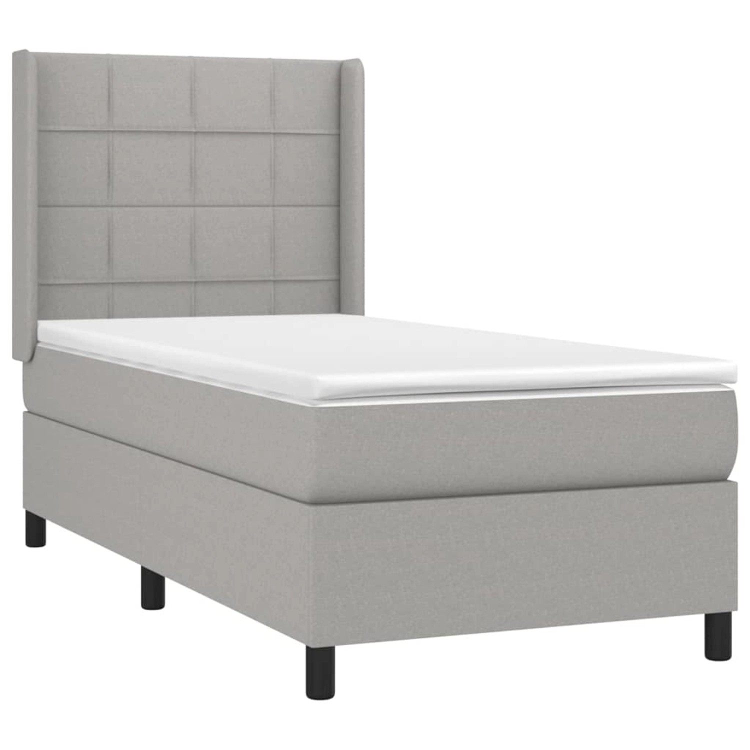 vidaXL Boxspringbett mit Matratze & LED Hellgrau 80x200 cm Stoff 3138269 günstig online kaufen