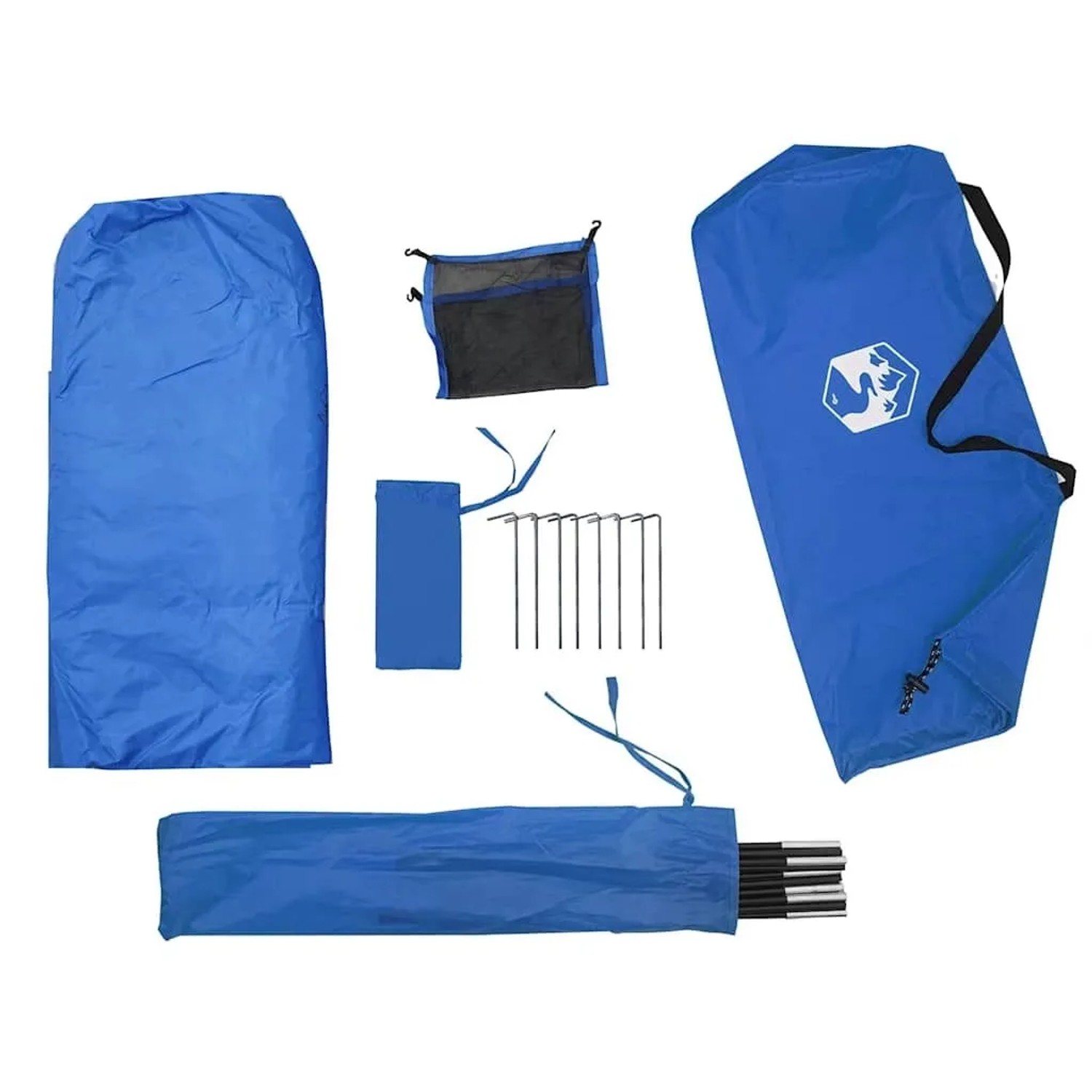 vidaXL Strandzelt Azurblau: Zeltplane, Heringe, Tasche und Zubehör für Camping.