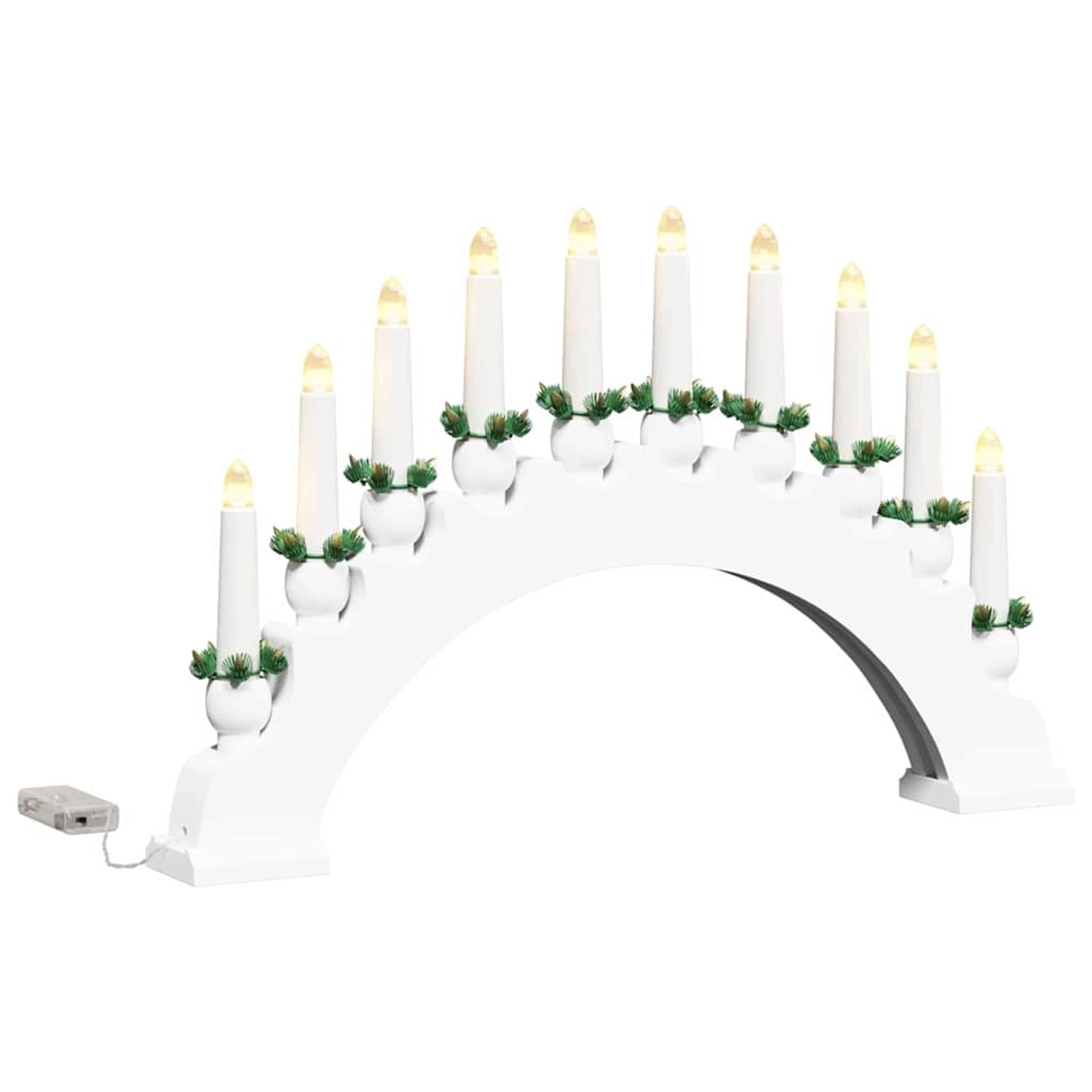 vidaXL Weihnachtskerzenbogen mit 10 LED Kerzen Weiß 47 x 5 x 29 cm 42019709 günstig online kaufen