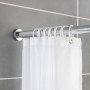 Schöner Wohnen Duschvorhangstange Obleon Chrom, ausziehbar mit Duschvorhang und Ringen.