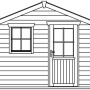 Holz-Gartenhaus Skan Holz Como 3 Natur, 300x300 cm, mit Fenster und Tür.