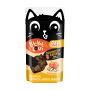 Lucky Lou Katzen-Trockenfutter Krunchy Krisps Huhn, 60g Packung mit Katzenmotiv.