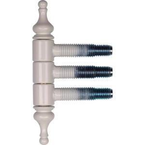 SFS Fenster-Einbohrband aus weißem Stahl mit 3-Stufengewindebolzen. Robustes Fensterscharnier für Fensterflügel.