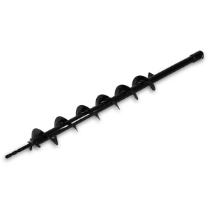 EBERTH Erdbohrer 80mm, Gartenbohrer für Baumaschinen, schwarz lackierter Stahl.