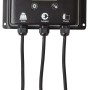 Heissner Hybridbox für Solar-Teichpumpen-Set mit Anschlüssen für Solar, Adapter und Pumpe.