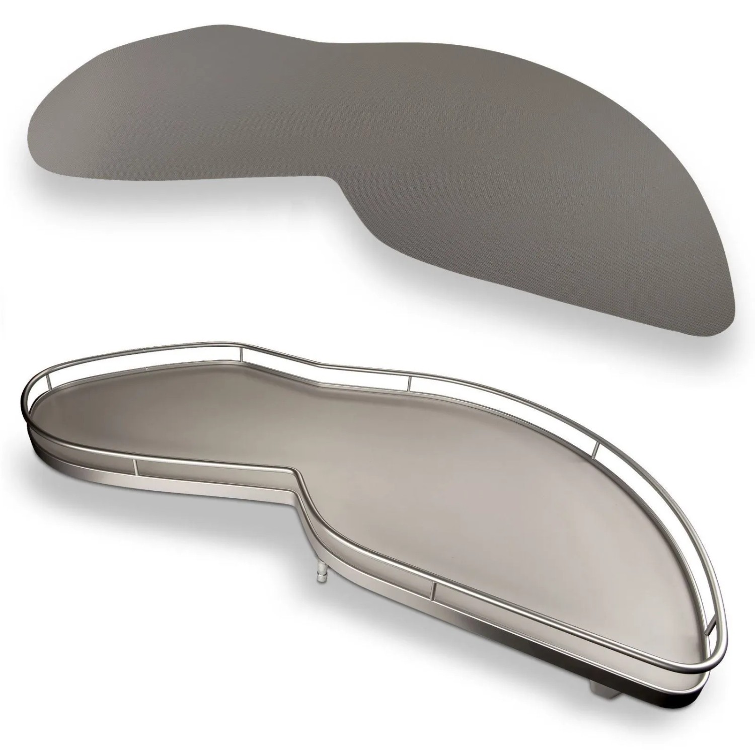 Kesseböhmer Antirutschmatte Orga Grip Silbergrau für LeMans 500 mm Rechts Ausschwenkbar