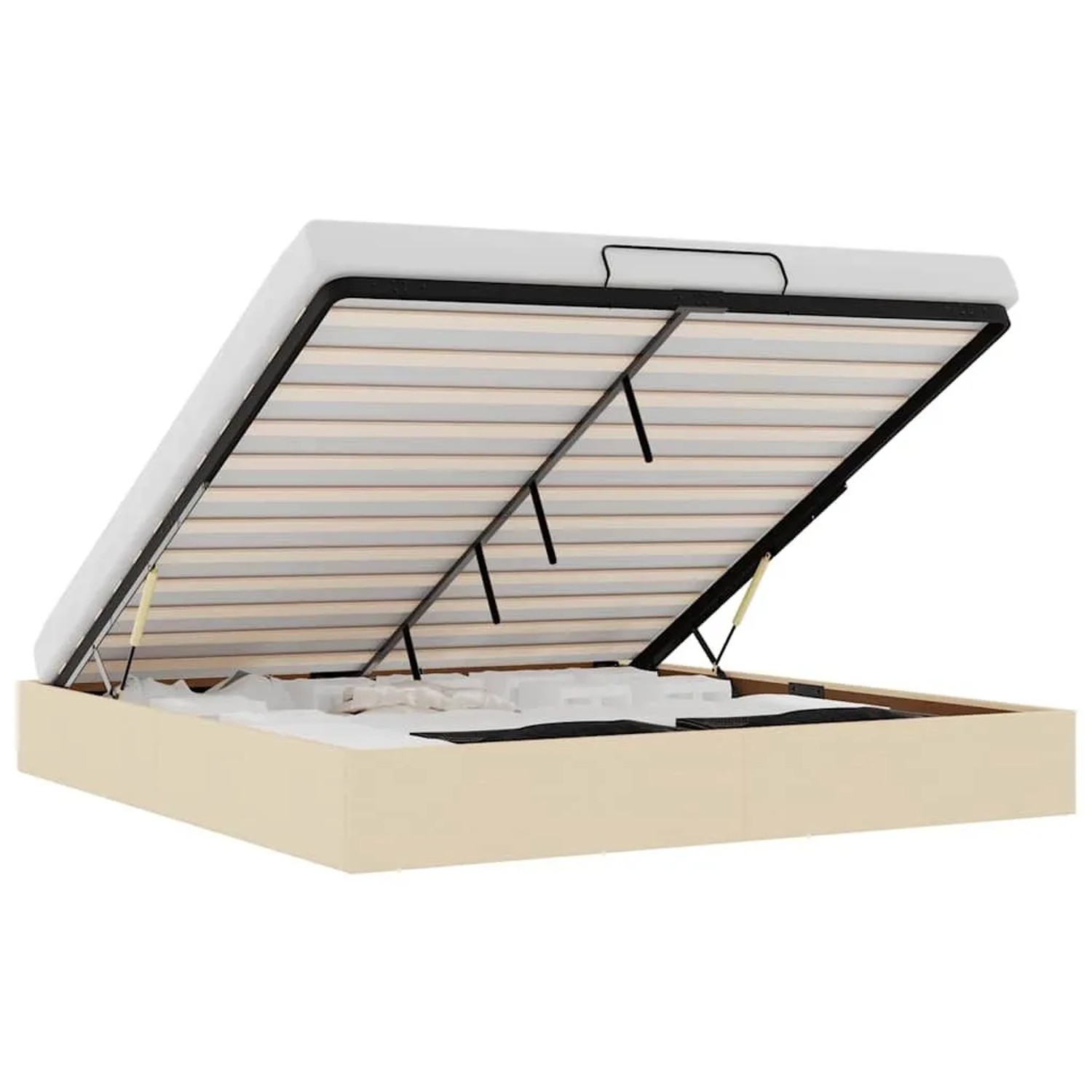 vidaXL Ottoman-Bett ohne Matratze Creme 160x200 cm Stoff 3310894