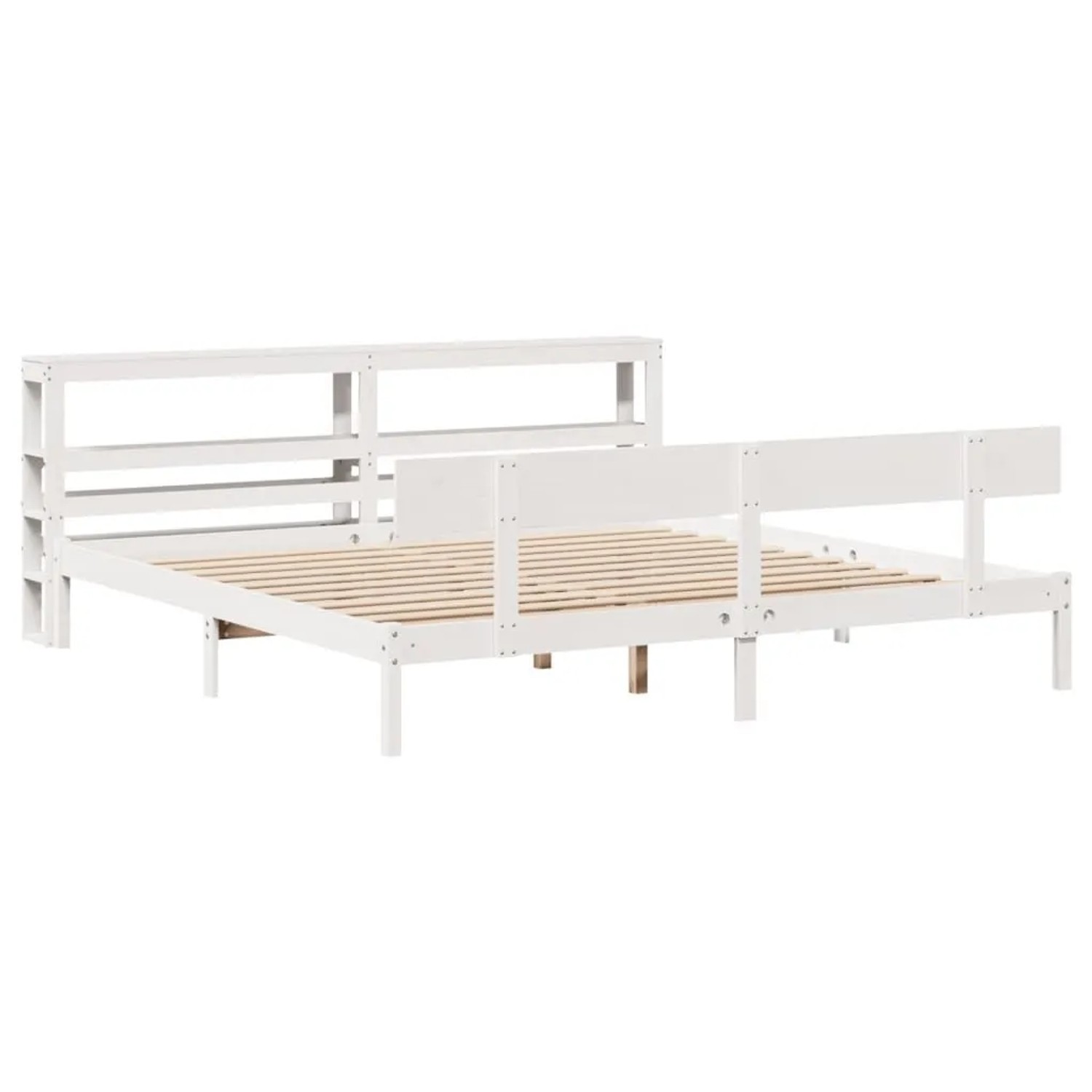 vidaXL Massivholzbett ohne Matratze Weiß 200x200 cm Kiefernholz 3305809 günstig online kaufen