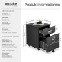 Tectake Rollcontainer Vagur Mit 2 Schubladen Für Dokumente Im A4 Format Abschließbar  Inkl  Ersatzschlüsseln  46 x 40 x 54 50 cm Schwarz_6