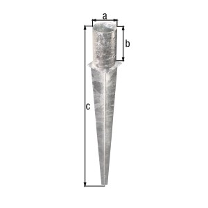 Alberts Einschlag-Bodenhülse, feuerverzinkt, Ø 141 mm, 145 mm hoch, für Pfostenmontage ohne Beton.