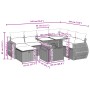 vidaXL 8-tlg. Garten-Sofagarnitur Grau Poly Rattan mit Tisch und Kissen