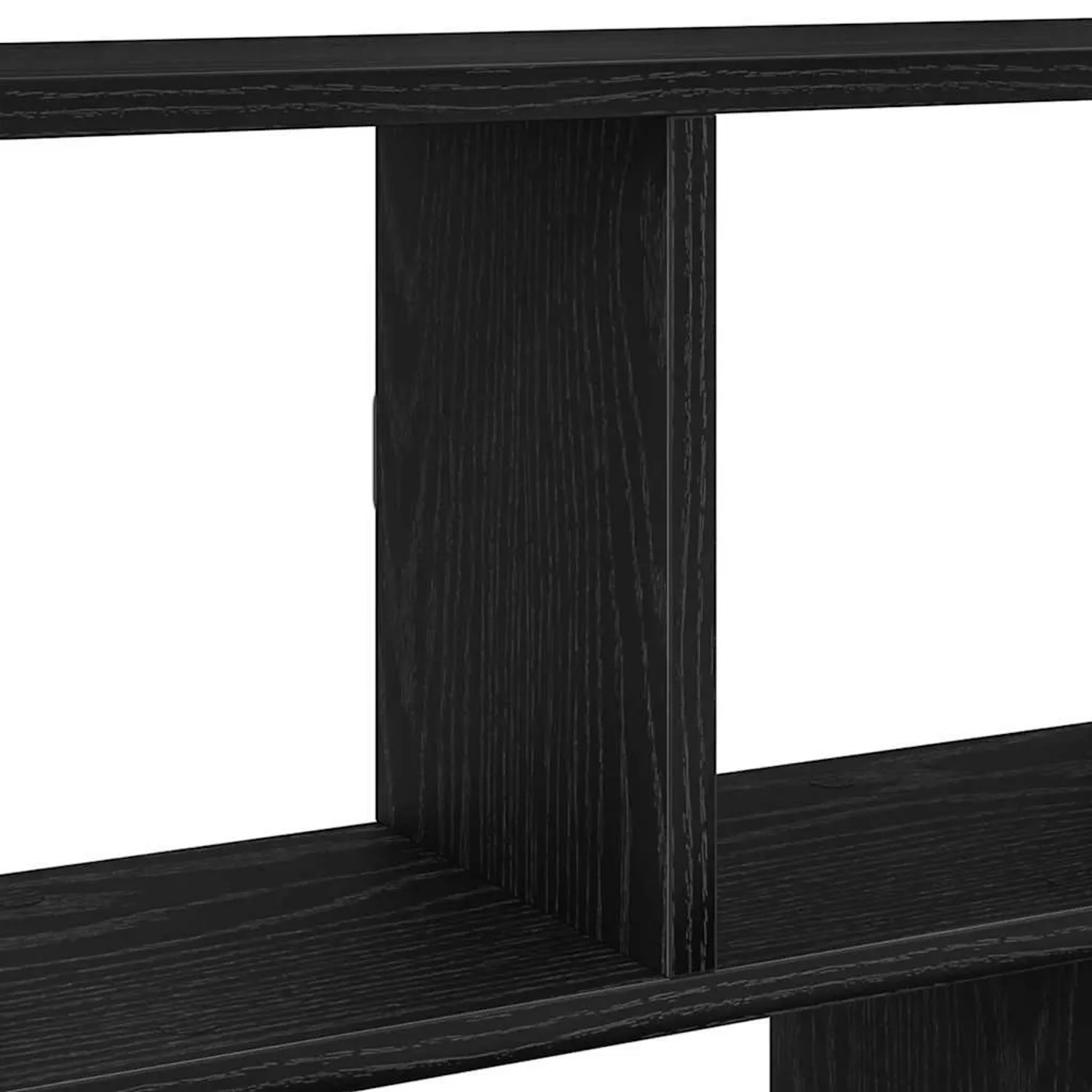 Detailansicht: Schwarzes vidaXL Würfelregal mit 12 Fächern aus Holzwerkstoff.
