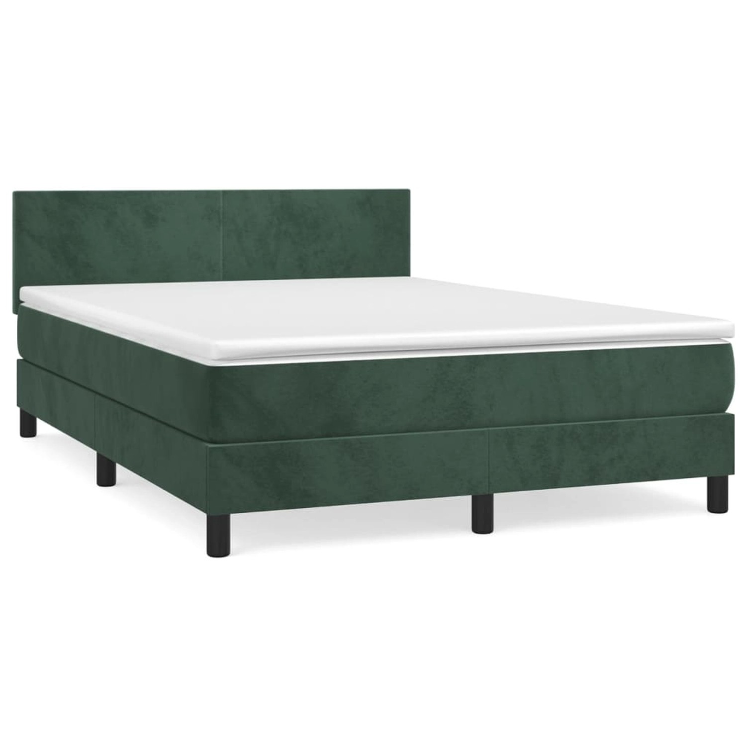 vidaXL Boxspringbett mit Matratze Dunkelgrün 140x200 cm Samt1396917 günstig online kaufen