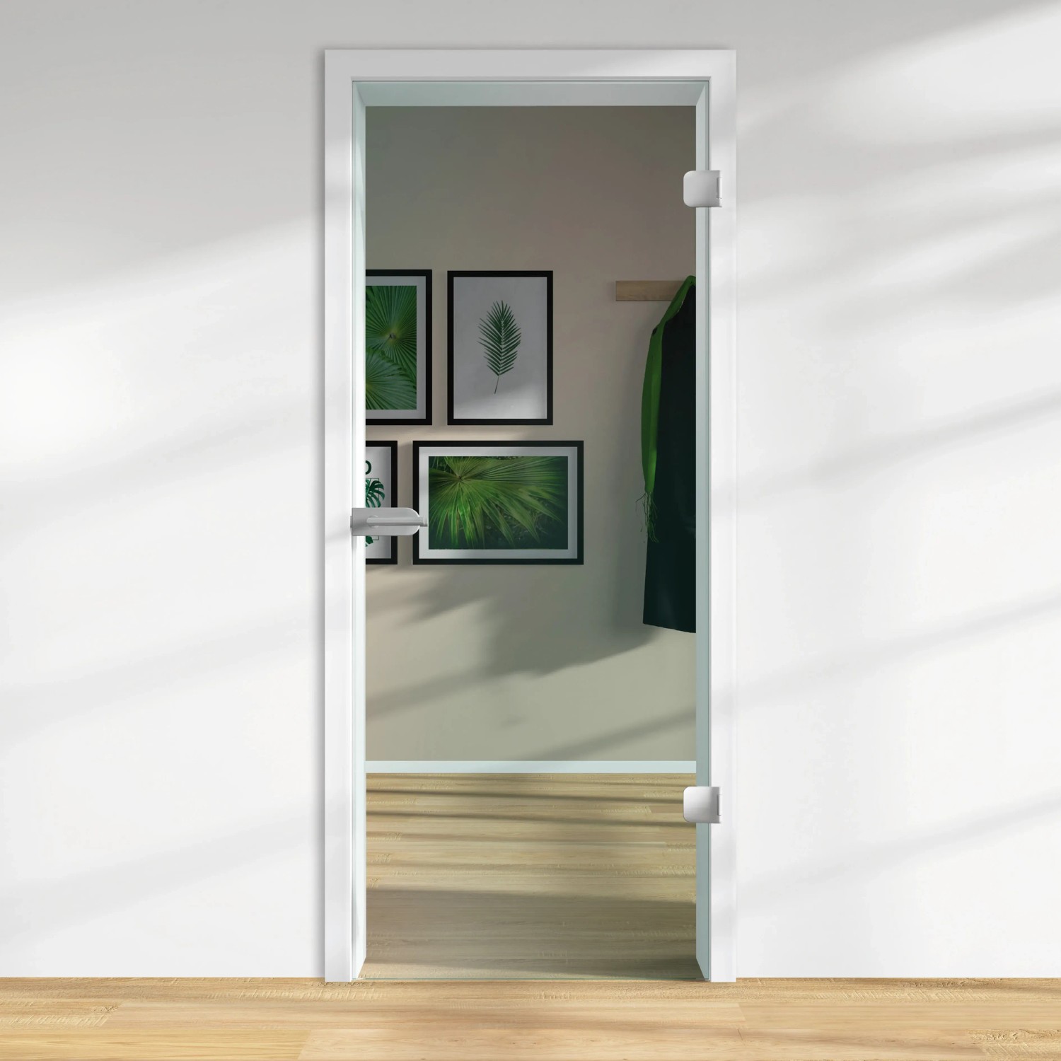 Glasdrehtür ESG Floatglas Cristallo DIN LI/RE 2097 x 834 x 8 mm