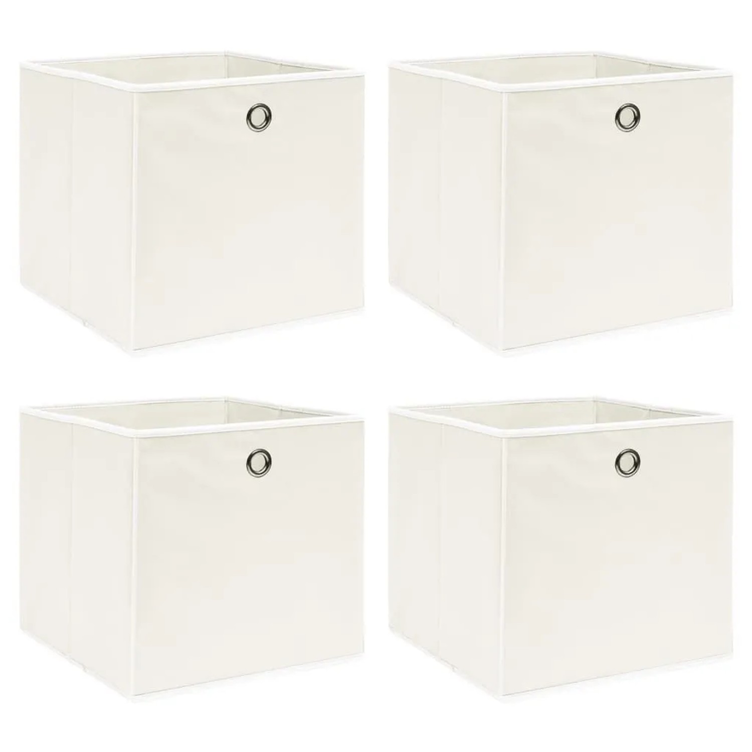 vidaXL Aufbewahrungsboxen 4 Stk Weiß 32x32x32 cm Stoff 288349