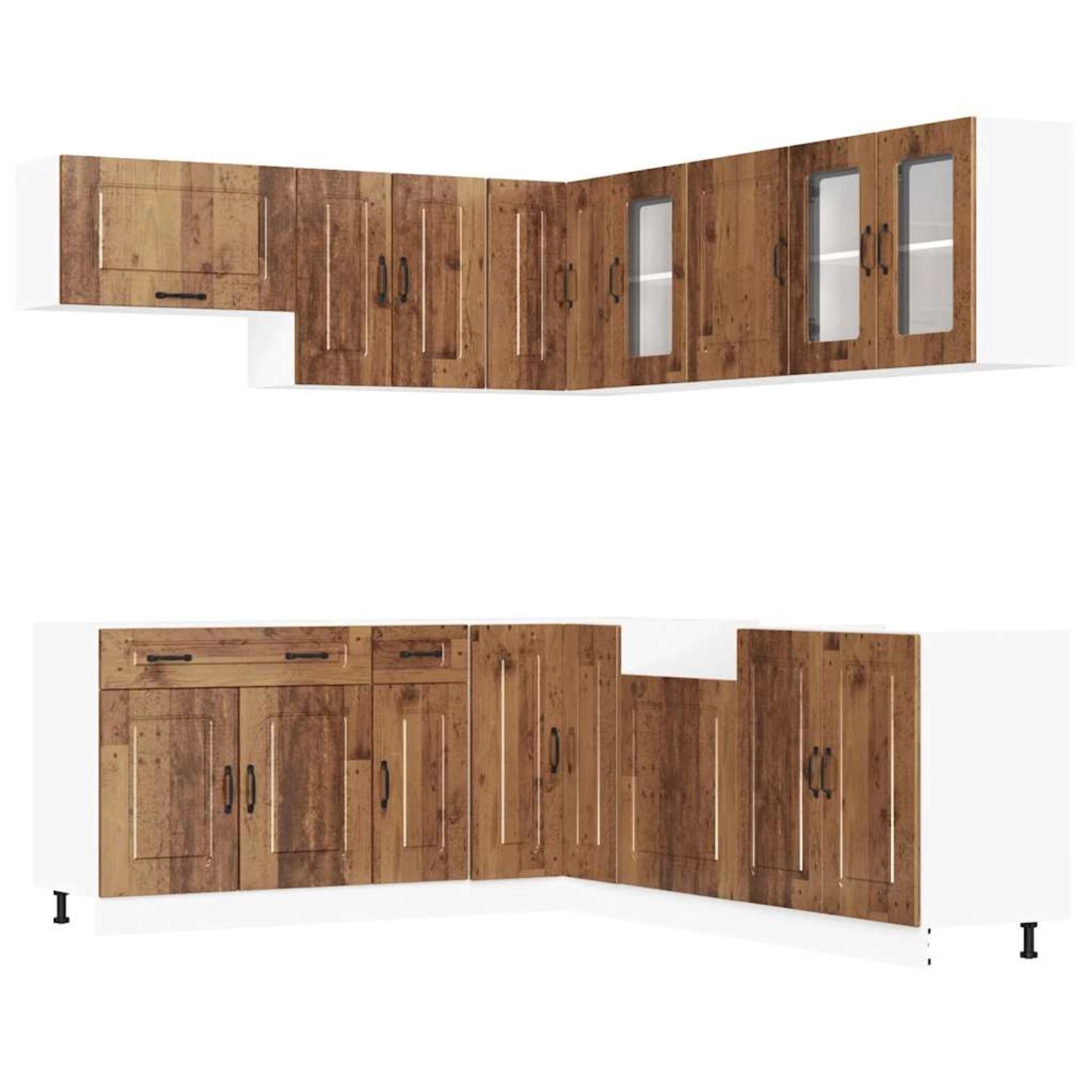 vidaXL 11-Tlg Küchenschrank-Set Kalmar Altholz-Optik Holzwerkstoff 3314919 günstig online kaufen