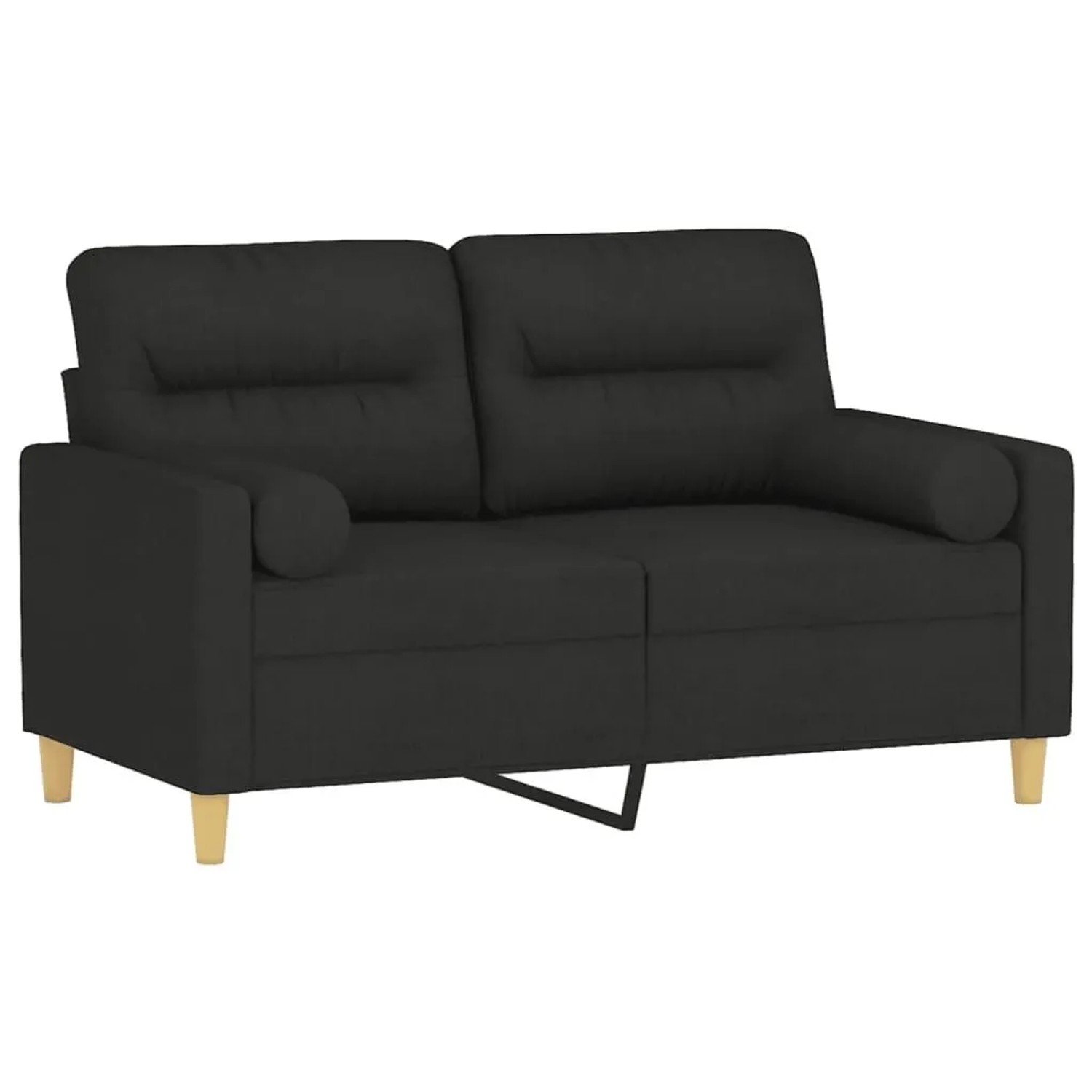 vidaXL 2-Sitzer-Sofa mit Zierkissen Schwarz 120 cm Stoff 3200817 günstig online kaufen