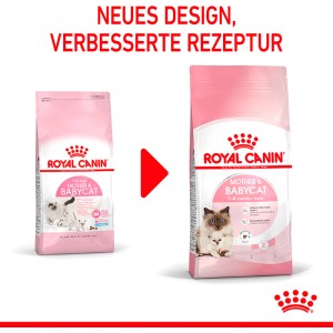 Royal Canin Mother & Babycat Katzenfutter, 400g, neues und altes Design im Vergleich.