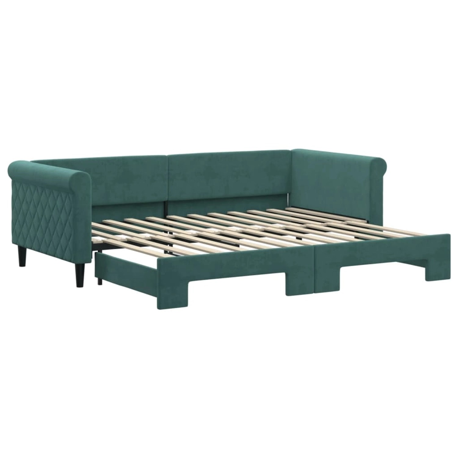 vidaXL Tagesbett Ausziehbar Dunkelgrün 90x200 cm Samt1884556