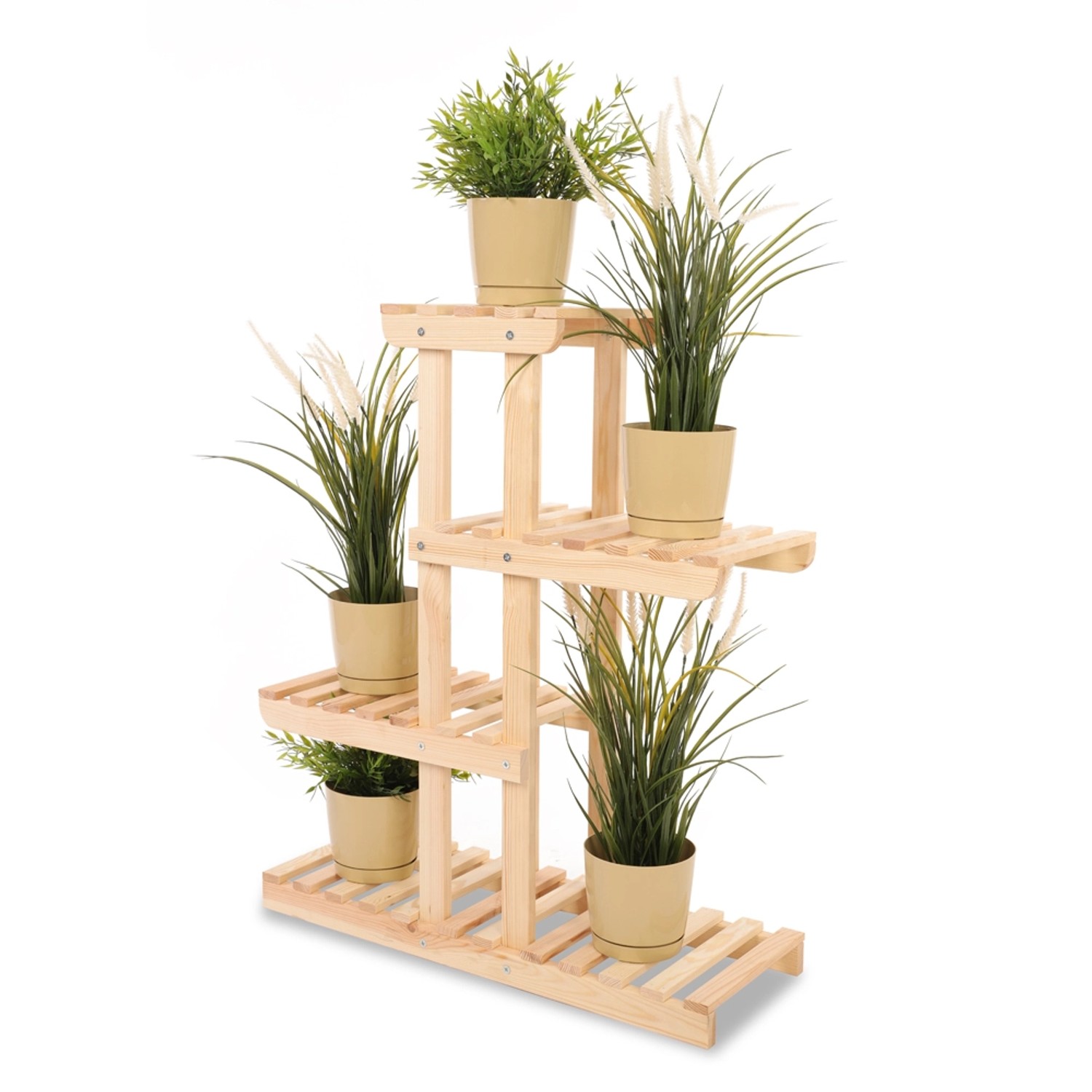PROREGAL Blumenständer FLORACK HxBxT 82x68x25cm 5 Ablagen Kieferholz Natur günstig online kaufen