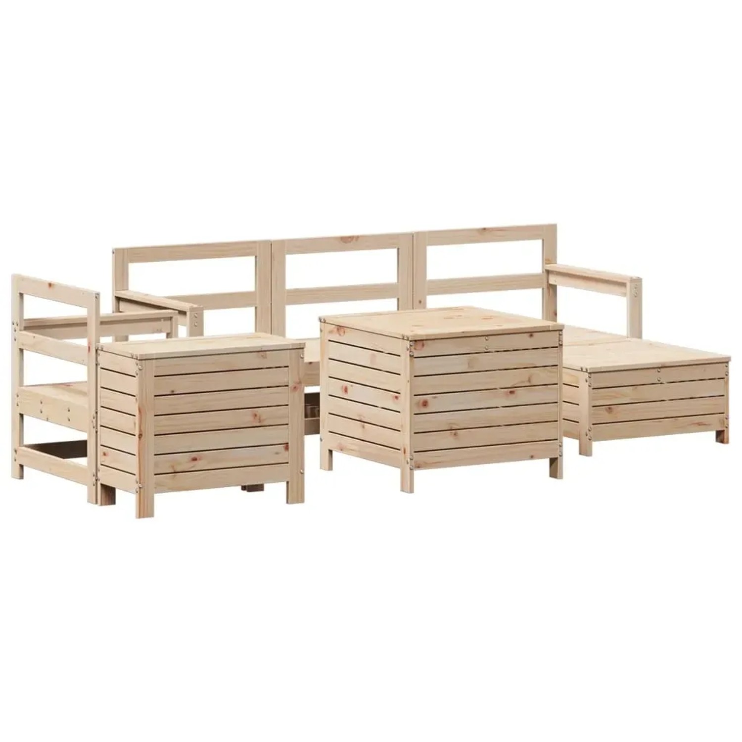 vidaXL 7-Tlg Garten-Sofagarnitur Massivholz Kiefer 3250552 günstig online kaufen