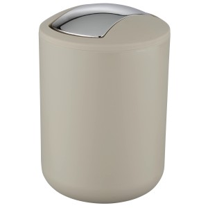 Wenko Schwingdeckeleimer Brasil, 2 l, Taupe. Kosmetikeimer für Bad & WC.