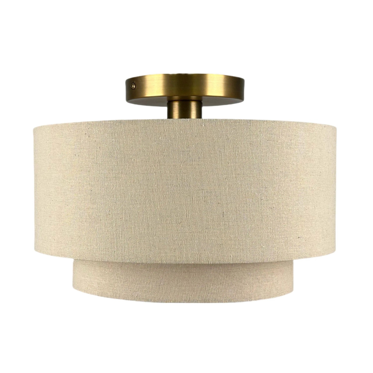 Relaxdays Deckenlampe Leinen Eisen Beige Bronze 24 cm x 35 cm 0,9 kg