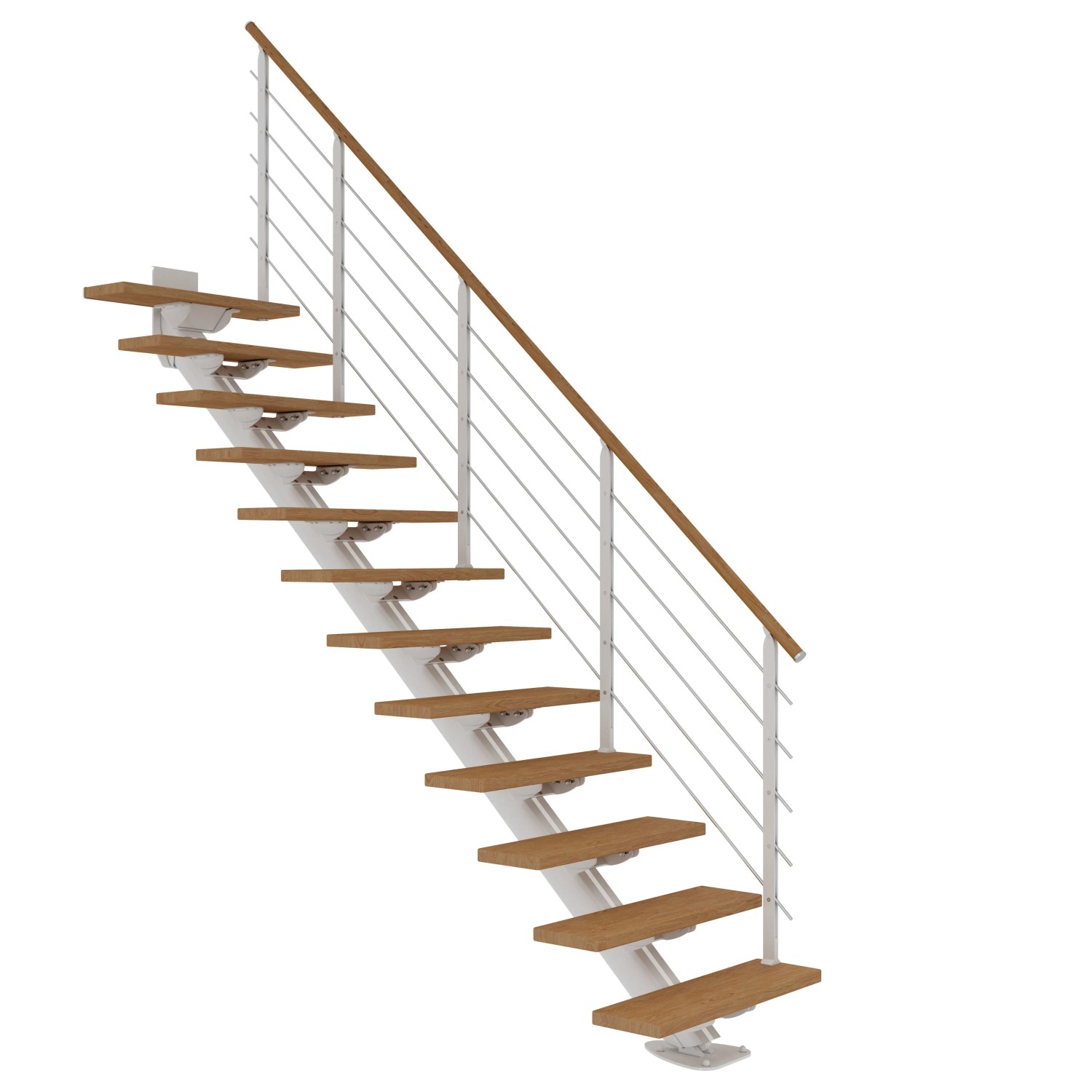 Dolle Mittelholmtreppe Sydney 13 Stufen Eiche gerade Metallteile Weiß FSC® günstig online kaufen