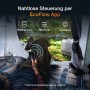 Person steuert EcoFlow WAVE 3 mobiles Klimagerät per App im Zelt. Kühl- und Heizfunktion für Camping.