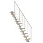 Dolle Mittelholmtreppe Dublin, Ahorn/Perlgrau, mit Edelstahlgeländer, gerade, 65 cm breit.