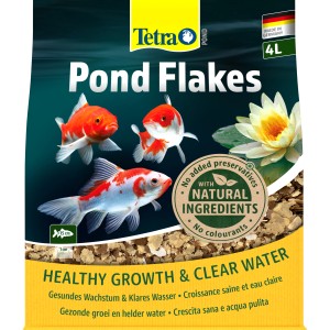 Tetra Pond Fischfutter Flakes 4 l: Flockenfutter für gesunde Teichfische und klares Wasser.