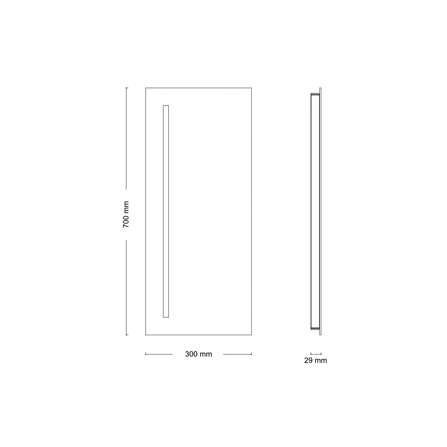 Kristall-Form LED-Leuchtspiegel Berk 30 cm x 70 cm Rechteckig_2