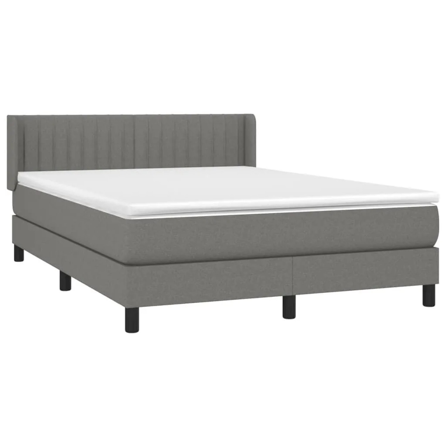 vidaXL Boxspringbett mit Matratze Dunkelgrau 140x190 cm Stoff 3129866 günstig online kaufen
