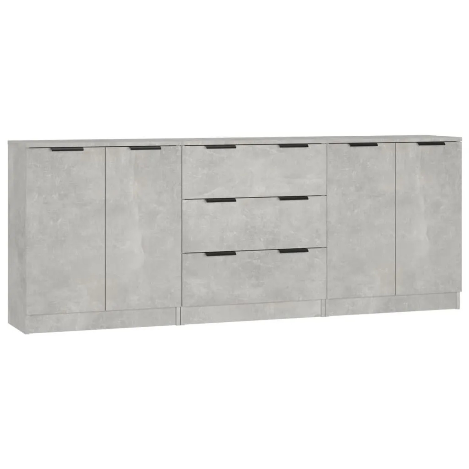 vidaXL 3-Tlg Sideboard-Set Betongrau Holzwerkstoff 3115783 günstig online kaufen