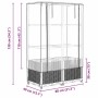 Schwarzes vidaXL Hochbeet mit Gewächshaus-Aufsatz in Rattan-Optik, 80x40x138 cm.