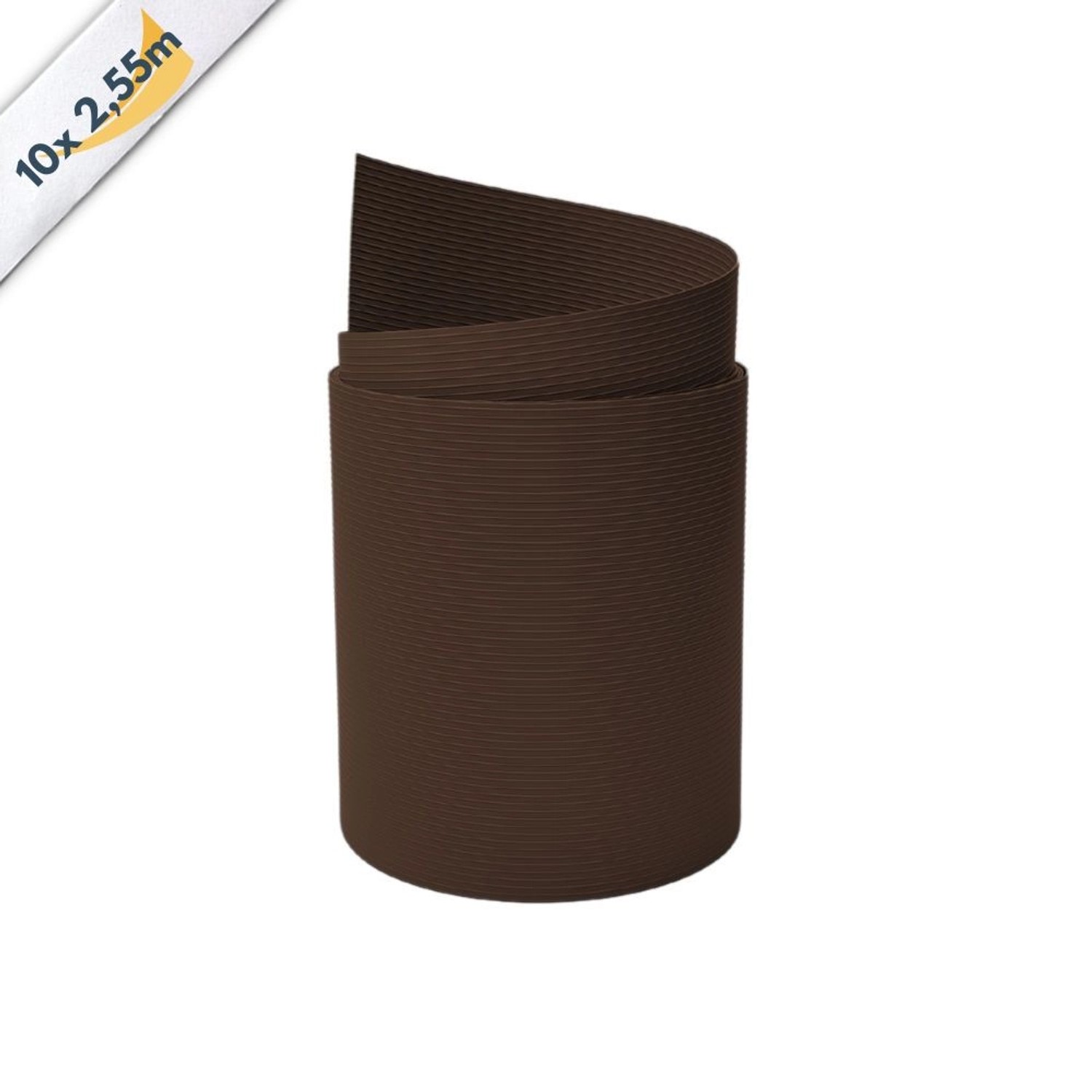 zaunzu Sichtschutz Rille, 10 braune Einzelstreifen (2,55 m) für Doppelstabmattenzäune.