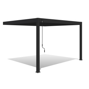 Anthrazitfarbener Weide Deluxe Aluminium Pavillon 3,6x4m mit verstellbarem Lamellendach.