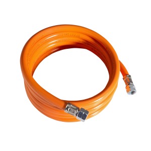 Campingaz Mitteldruckschlauch, 3 m lang, orange, mit beidseitigem Linksgewinde für Propan/Butan.