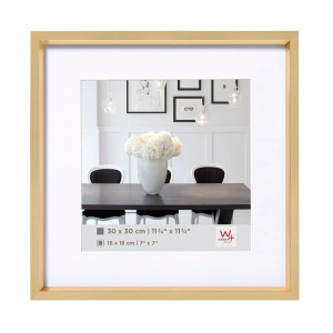 walther design Bilderrahmen Steel Style, 30x30 cm, Gold, mit Passepartout