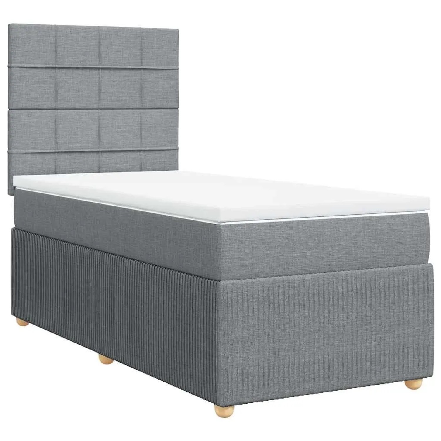 vidaXL Boxspringbett mit Matratze Hellgrau 90x190 cm Stoff 3294211 günstig online kaufen